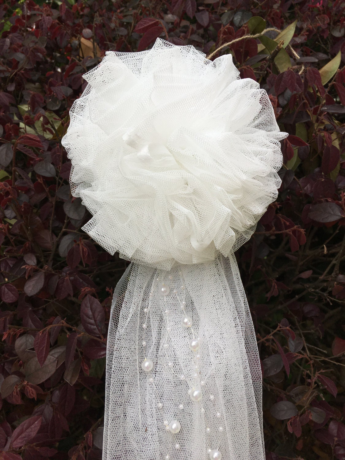 6pcs Vintage Tulle Bow Pew Chair bow Pew Bows Tulle Flowers