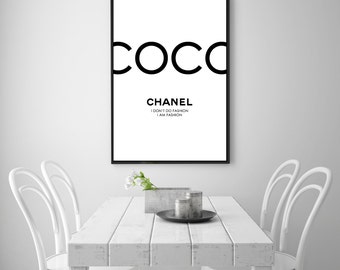 Coco Chanel Print Chanel Poster Chanel Art Coco Canvas Unframed Print Poster Art Canvas - black and white scandinavian art