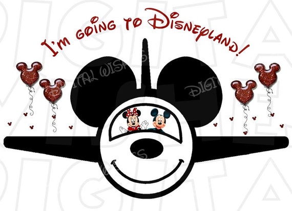 Download I'm going to Disneyland Mickey & Minnie Mouse Airplane