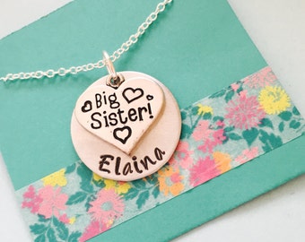 Big Sister Necklace, Big Sister Gift, Personalized Big Sister Necklace, New Sibling