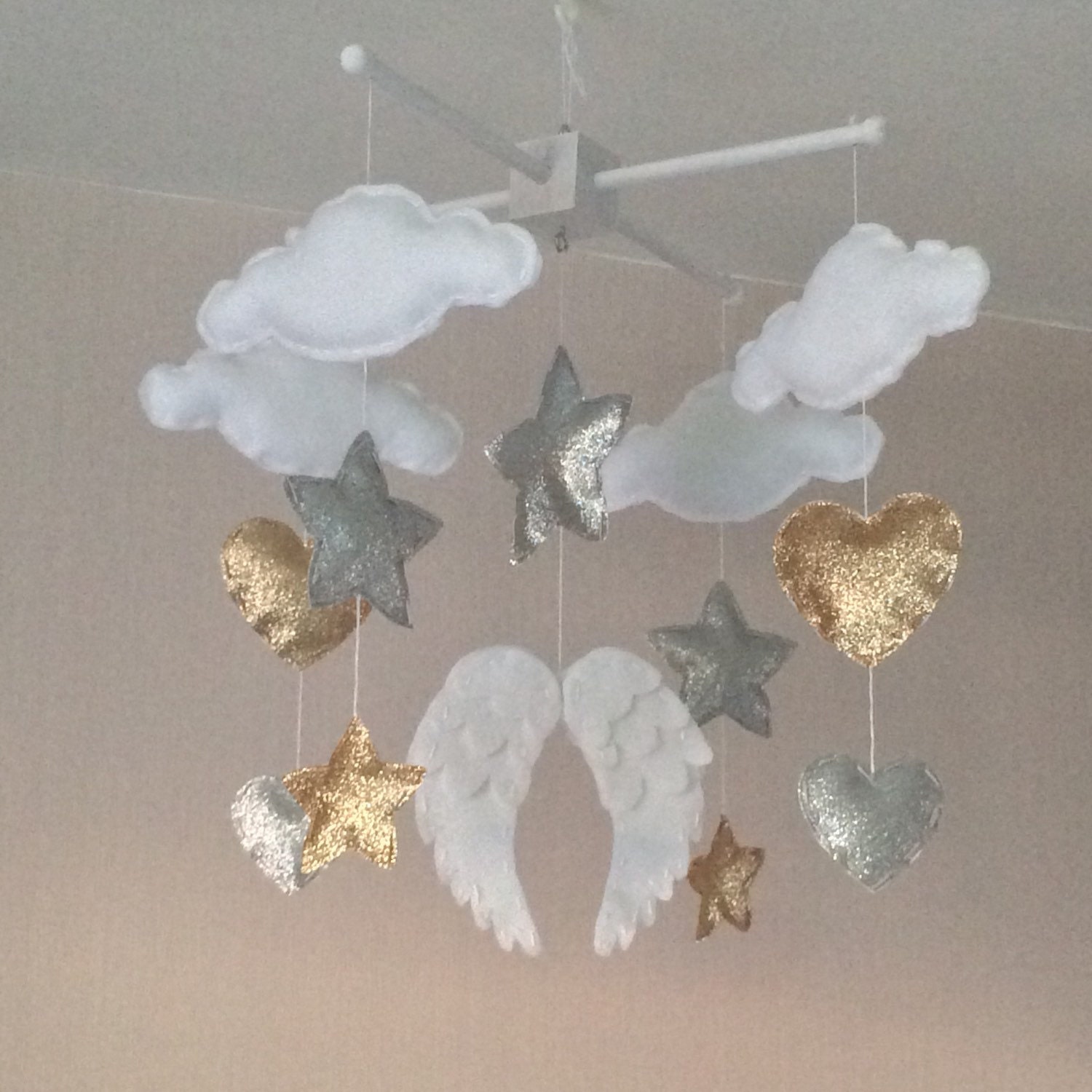 Baby mobile Baby girl mobile Cot mobile Angel wings