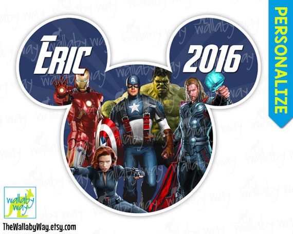 The Avengers Mickey Head Printable Disney Iron On Transfer or