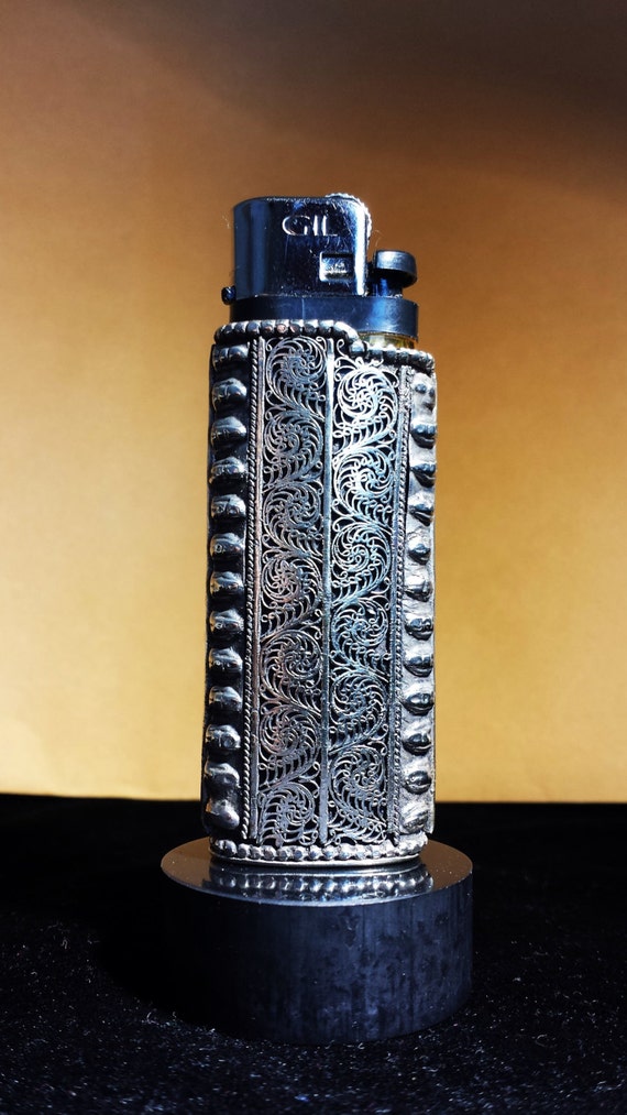 Filigree Carved Metal Lighter Case
