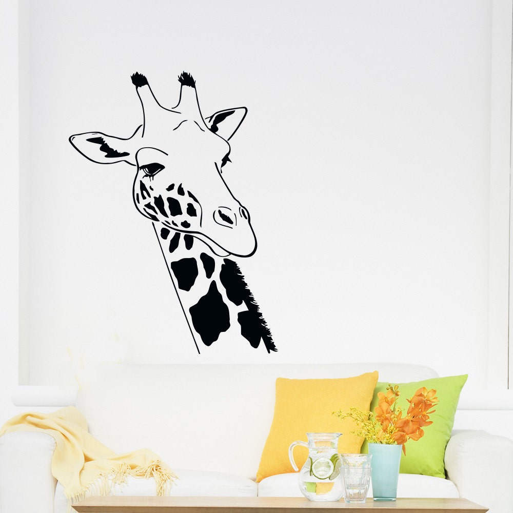 Giraffe Head Animals Wall Vinyl Decal Sticker Home Decor Art