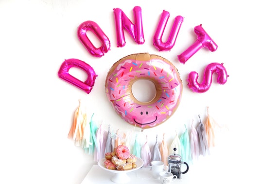 DONUTS balloon set - donut bar tassel garland party box by Oh Shiny Paper Co Il_570xn