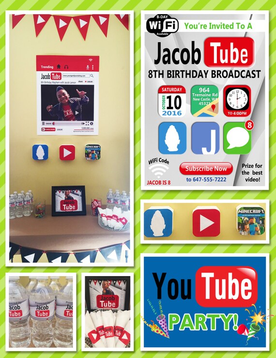  YouTube  Theme  Party  Set Youtubers Birthday  Party  Set