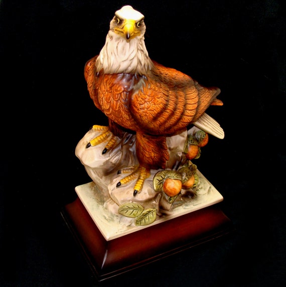 Items similar to Large porcelain eagle figurine Vintage bird of prey