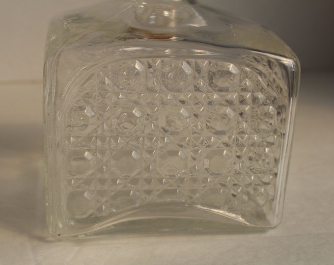 Vintage Barware Liquor Decanters, Vintage Glass Bottle, Glass Decanter, Liquor Decanter with Cork Stopper