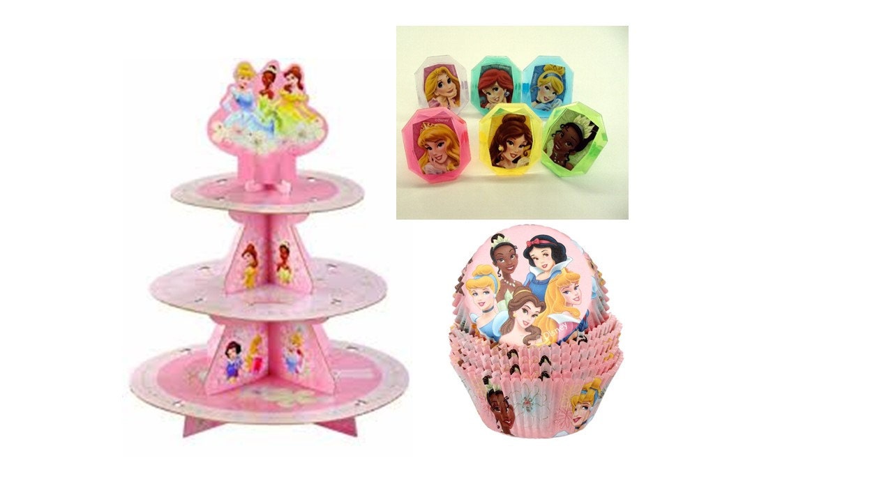 Disney Princess Cupcake Stand with Disney Princess Baking Cups