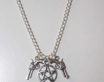 Supernatural (pentagram/Gun) Inspired necklace