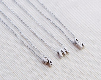 Silver Letter Necklace, Silver Initial Necklace, Personalised Jewellery, Bridesmaid Gift