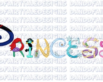 princess lettering etsy