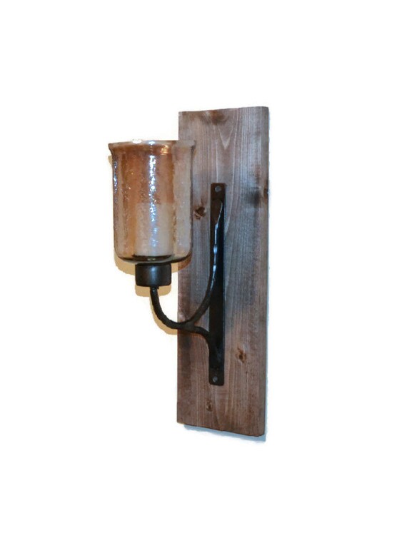 Rustic Wall Sconce Wooden Sconce Rustic Decor by EllaMurphyDesigns