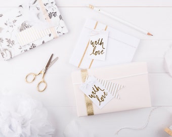Gold Foil With Love Gift Tags