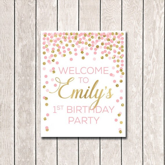 Welcome Sign Girl Birthday Sign Printable Party Sign Printable