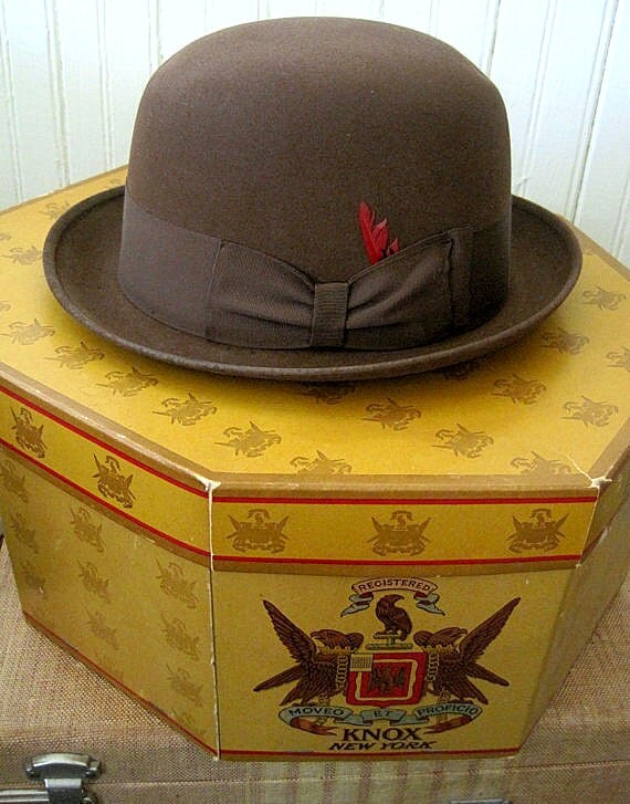 Vintage Men's Knox New York Alexander Derby Bowler Brown