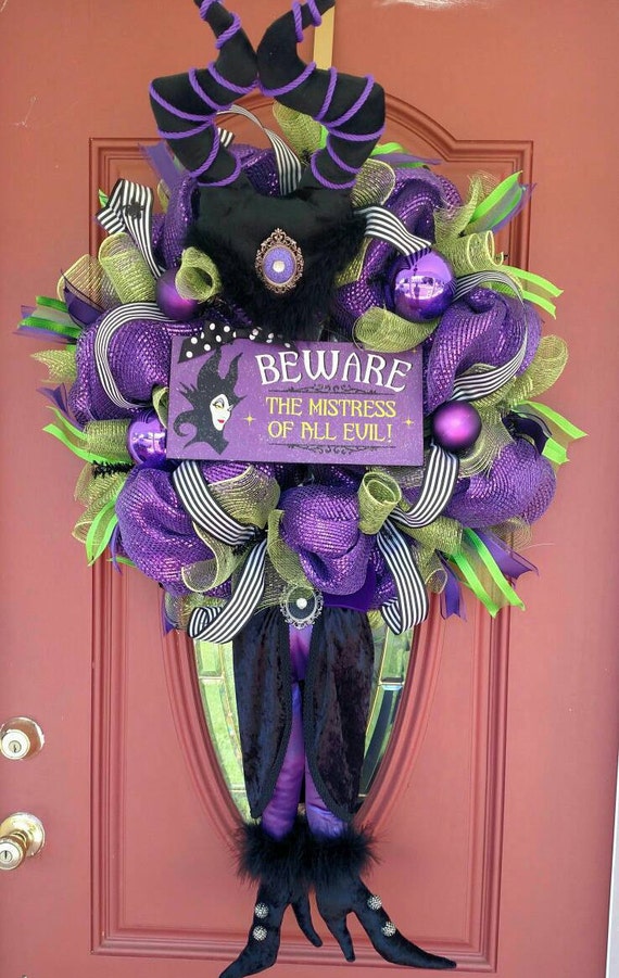 Sale Maleficent wreath. Maleficent decorations. Maleficent