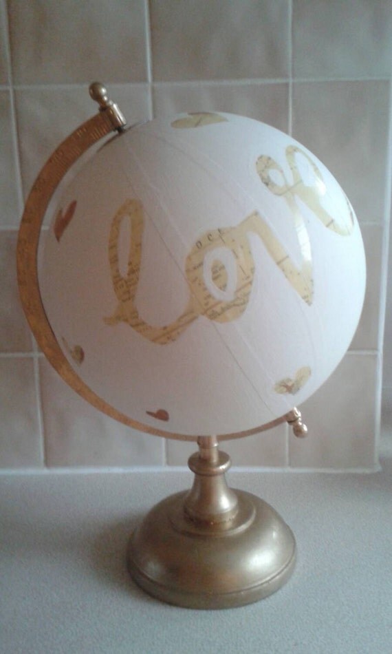Wedding guest book globe. Custom made by WholeWorldOfLove on Etsy