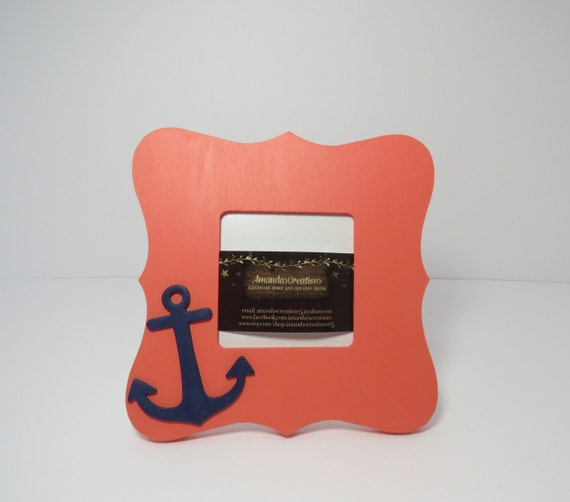 Coral Anchor Picture FrameAnchor framewooden framepicture