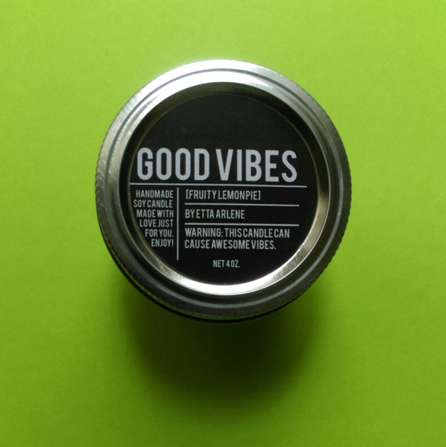 Good Vibes Candle Scented Soy Candle Positive Energy
