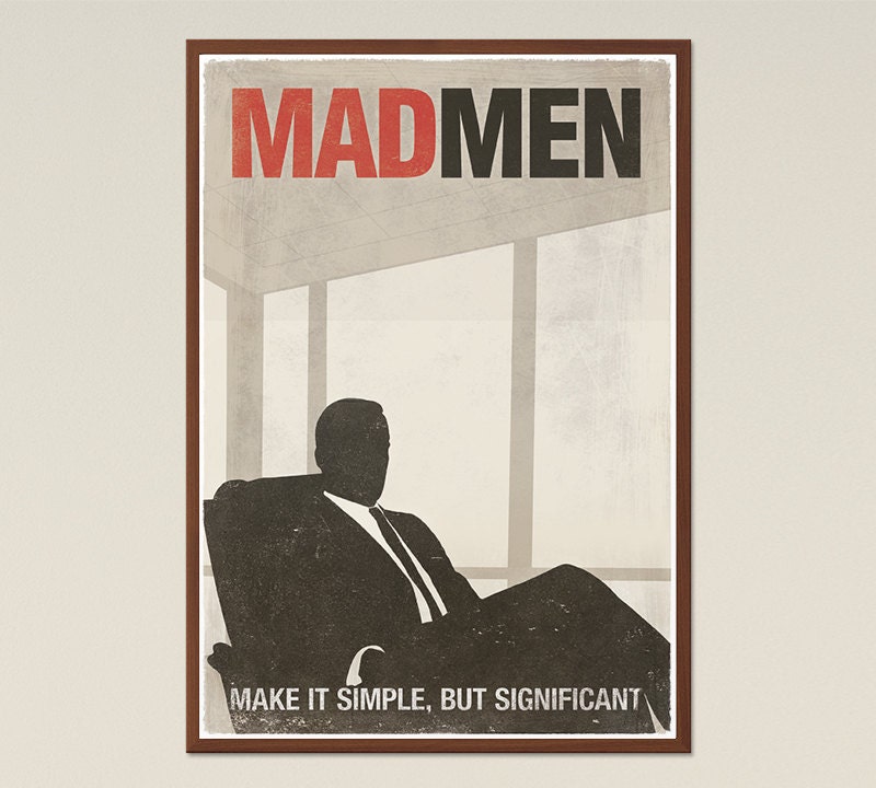 Mad Men Tv Show Inspired Large Poster Don Draper Mad Men