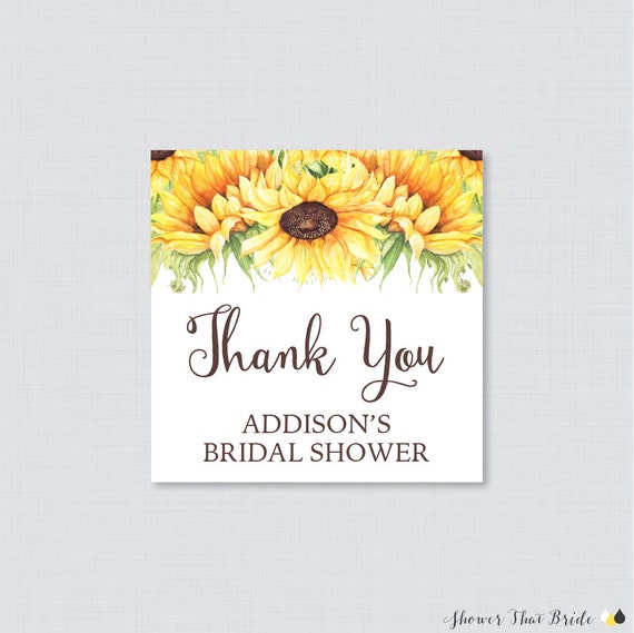 sunflower bridal shower favor tags printable rustic bridal