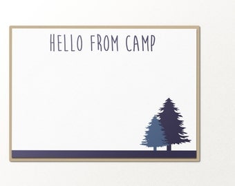 hello from camp custom personalized notecard name stationary set // personalized stationary // flat note card
