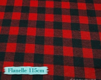Flannel, Buffalo, plaid, red and black, many yards will be cut as one piece,