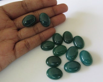 6 Pieces Green Onyx Oval Cabochon, Smooth Cabochons, Gemstone Cabochon 13x18mm Calibrated, CL93