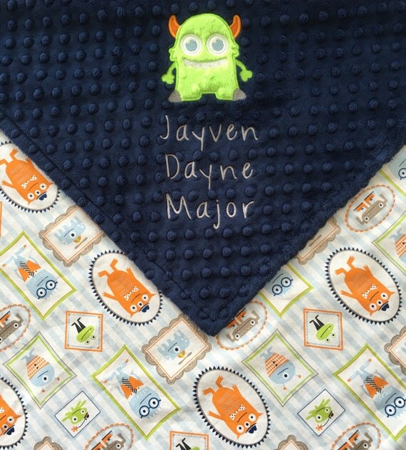 Monster Baby BlanketMonster Minky by SeasTheDaySewing on Etsy