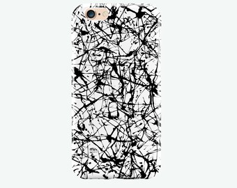 Funda Carcasa Móvil Pintura Moderno Chic Elegante - Blanco y Negro - Funda iPhone 7 iPhone 6 6s Plus, iPhone 5 5S 5C, Samsung Galaxy S6