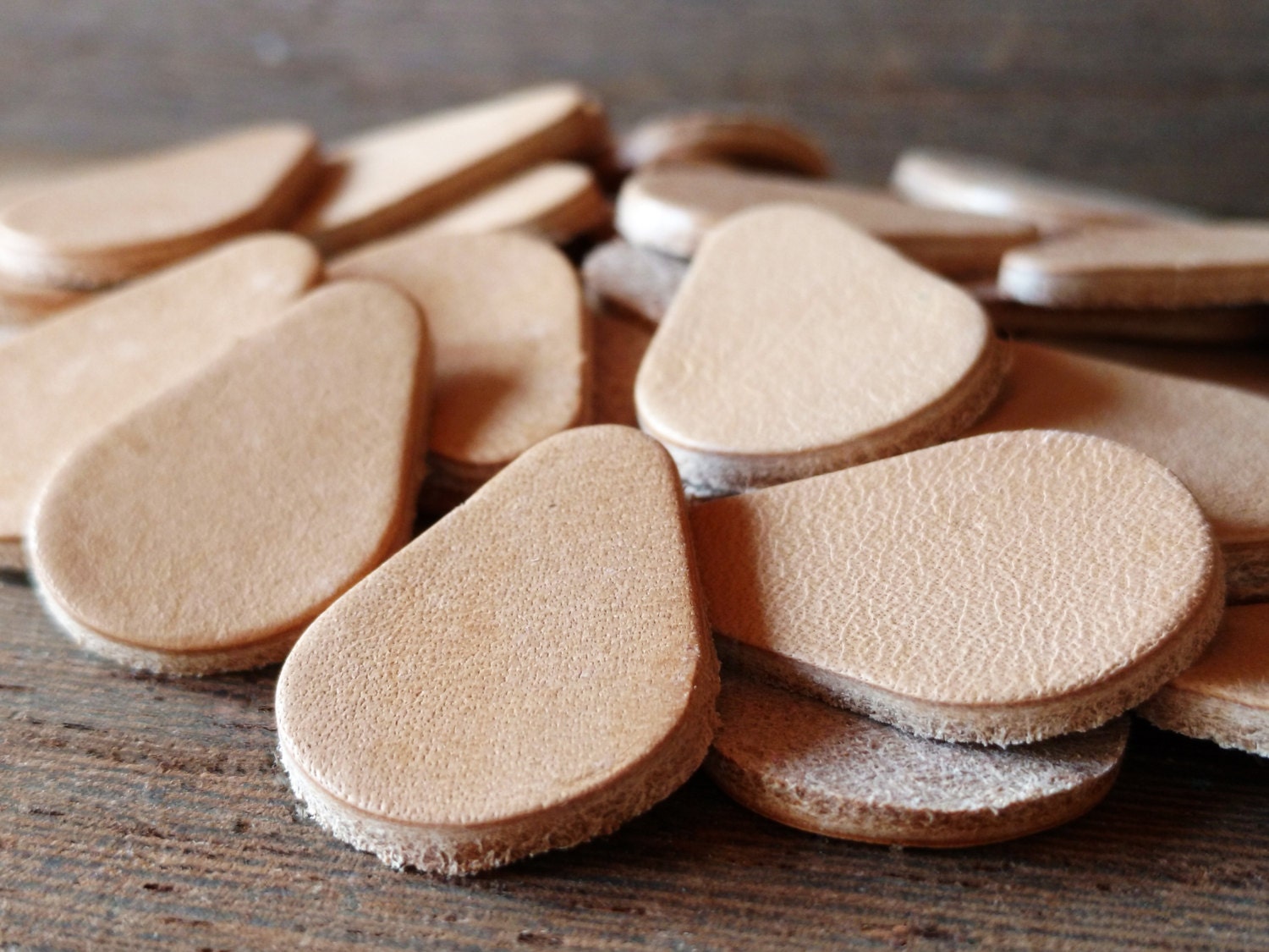 Blank Leather Die Cut Teardrop Shape 10pcs Leathercraft DIY