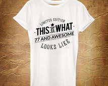 Awesome Since 1948 - 77th Birthday Gift T-Shirt For Men (Custom Year Available) - View #4
