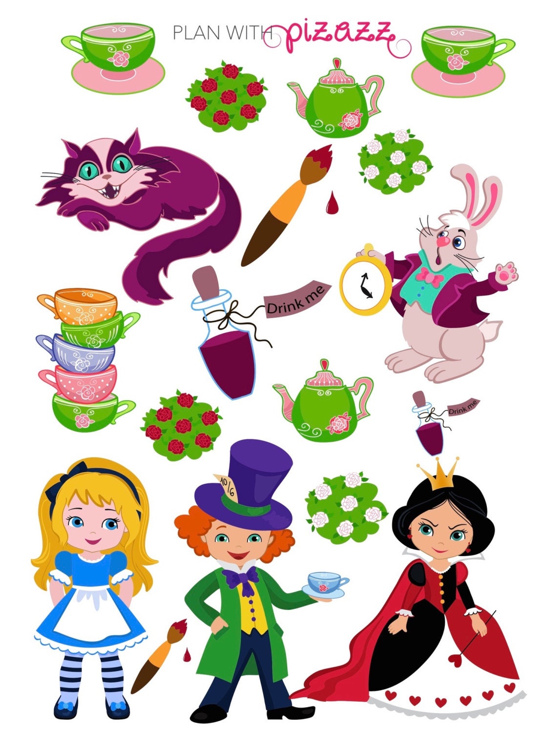 Disney Alice In Wonderland Inspired Themed Planner Sticker