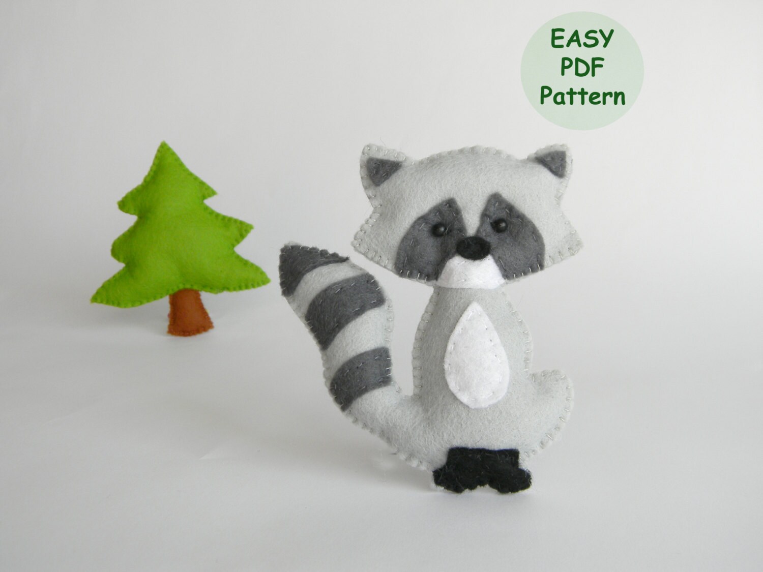 PDF Pattern Felt raccoon pattern felt raccoon ornament