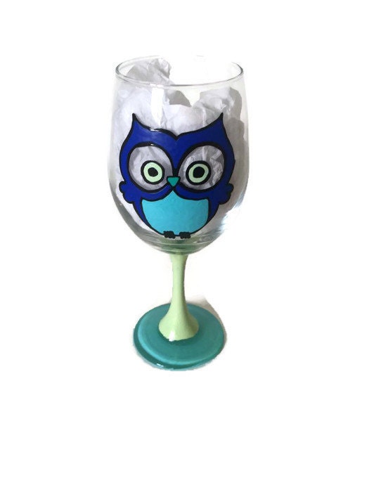 Owl Wine Glass Owl Drink To That Personalized Owl