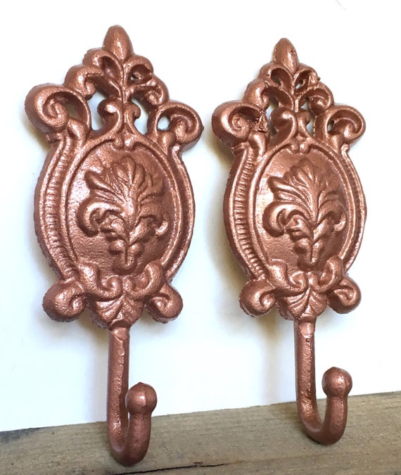 Entryway Wall Hooks Rose Gold/ or Pick Color Shabby Chic