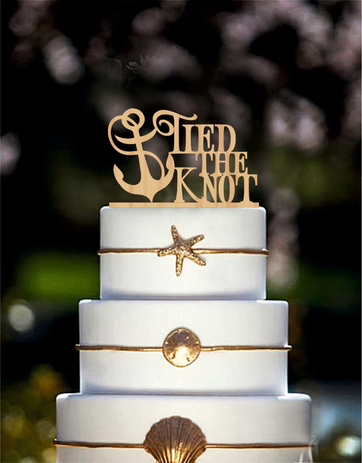  Wedding  Cake  Topper  Tied the Knot  Anchor Nautical cake  topper 