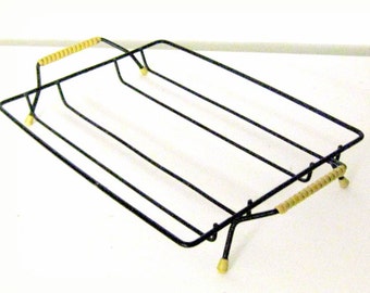 Vintage basket wire string West free delivery basket Germany metal basket FIL DE FER black modern Wire basket rack wire art kitchen fruit basket