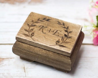 Rustic Wedding Ring Box Moss Ring Bearer Pillow Box Ring Holder Moss ring box Personalized ring holder