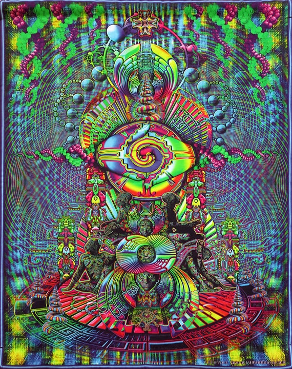 Psychedelic Art wall-hanging / tapestry 'Mayan'.