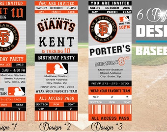 Sf Giants Birthday Invitations 6