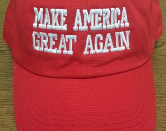 New Low Profile Embroidered Cap Make America Great Again Hat Donald Trump 2016 adjustable perfect gift for a Republican Golfer.