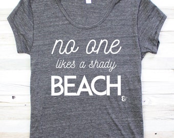 Beach Please V Neck Beach Shirt Summer Shirt by PowderAndSea