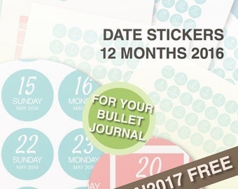 bullet journal stickers package a4 printable by bumblebeasy