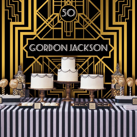 Great Gatsby Backdrop Adults Party Banner Poster Signage