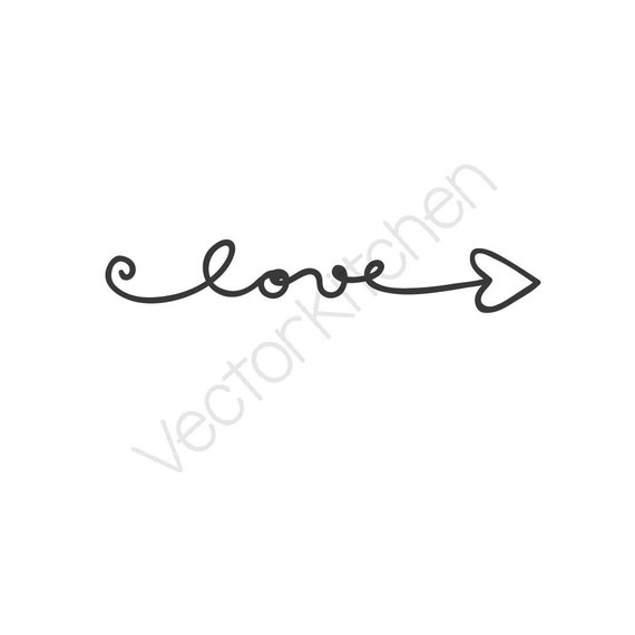 Download Love Arrow, Heart, Script, Cutting Template SVG EPS ...