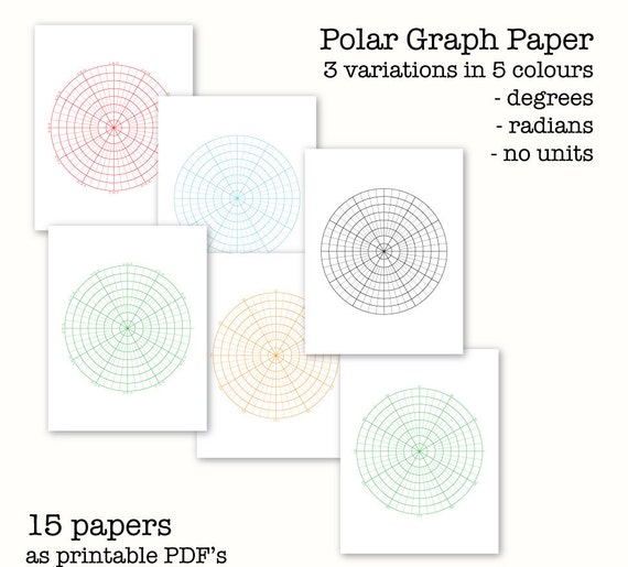 15 polar graph papers circular graph paper digital graph