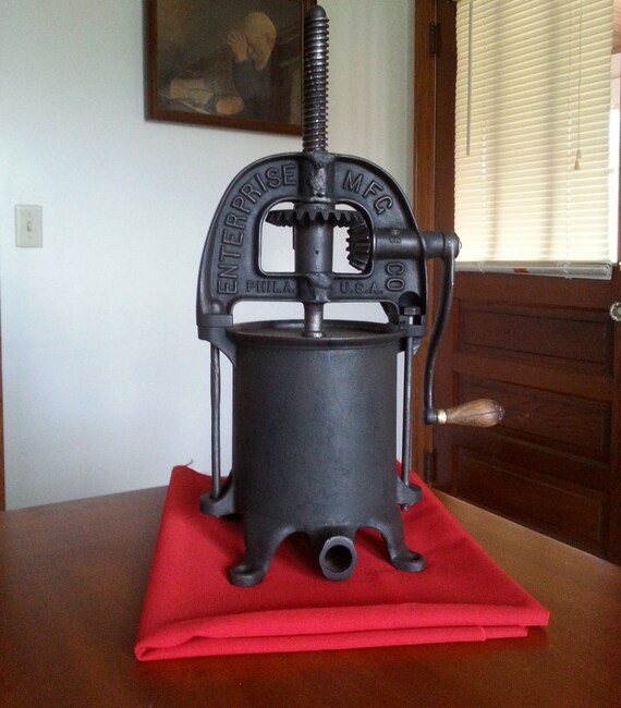 Vintage Enterprise 4 Quart Lard Press Antique Sausage Stuffer