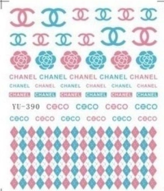 Chanel inspired Nail Decals water decals Chanel logo by Nailfun